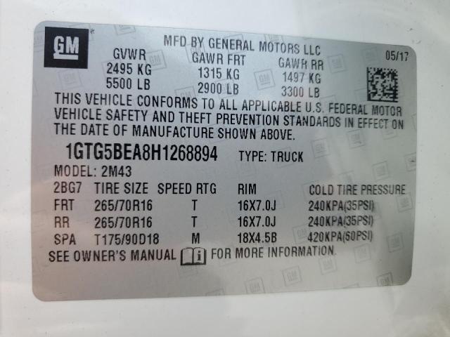 2017 GMC CANYON 1GTG5BEA8H1268894