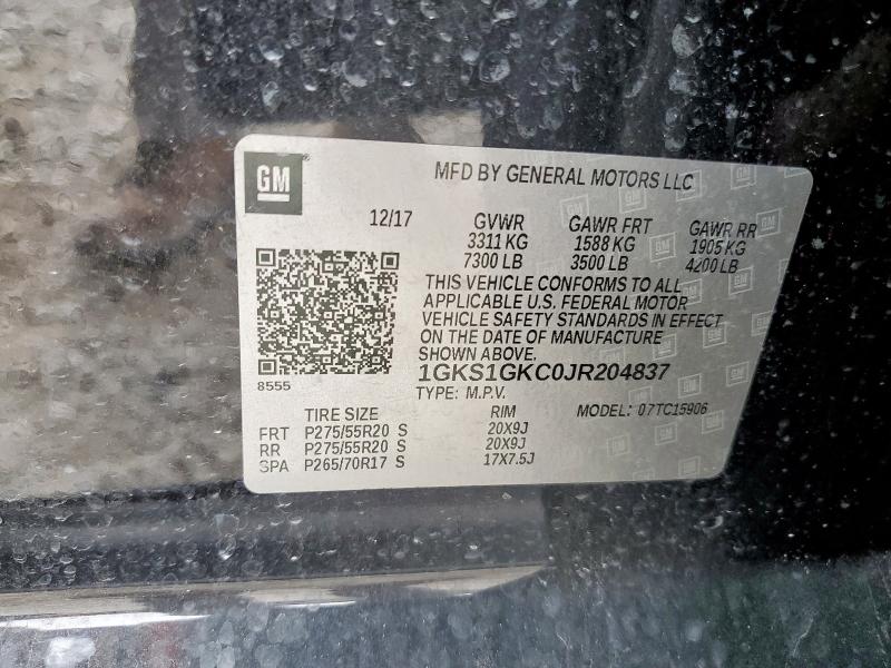 2018 GMC YUKON XL C 1GKS1GKC0JR204837