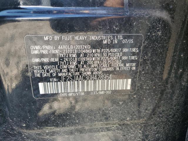 2016 SUBARU FORESTER 2 - JF2SJAAC3GH428954