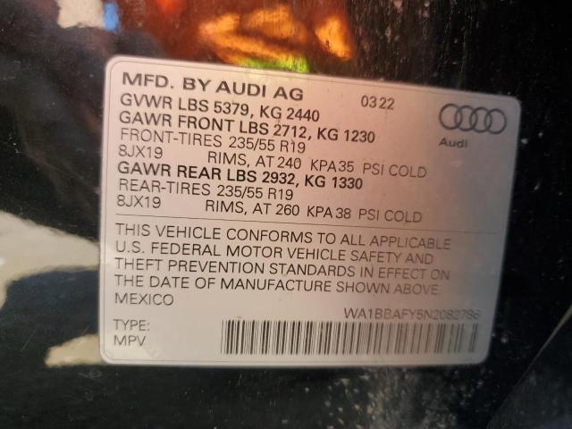 2022 AUDI Q5 PREMIUM - WA1BBAFY5N2082786