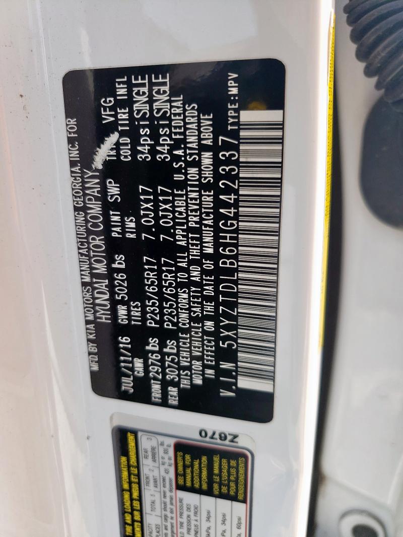 2017 HYUNDAI SANTA FE S - 5XYZTDLB6HG442337