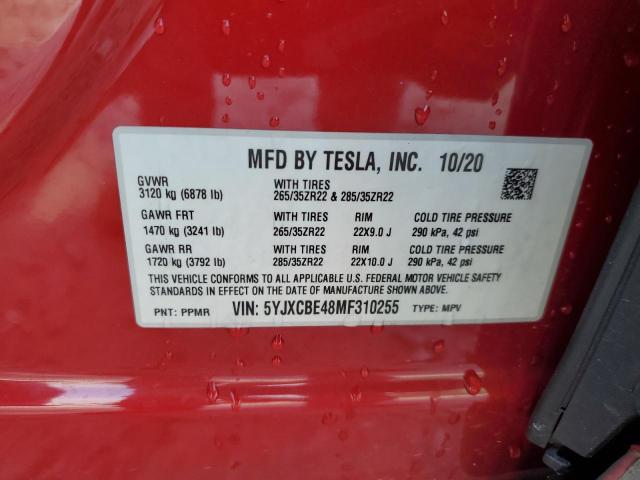 2021 TESLA MODEL X 5YJXCBE48MF310255