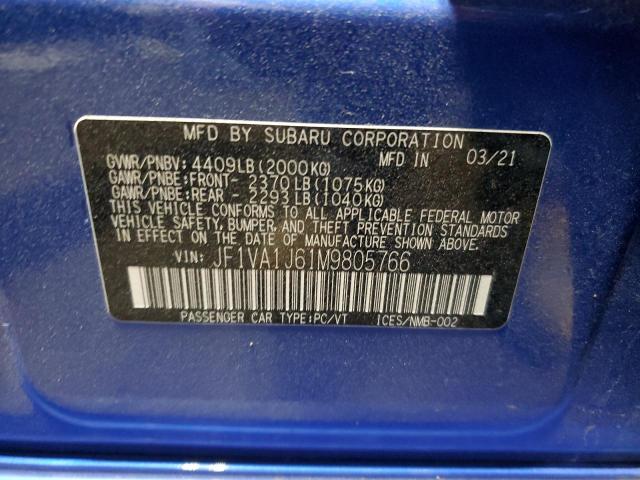 2021 SUBARU WRX LIMITE - JF1VA1J61M9805766