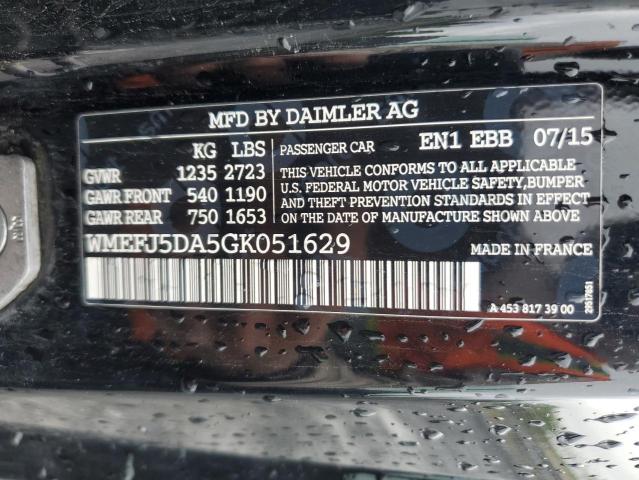2016 SMART FORTWO WMEFJ5DA5GK051629