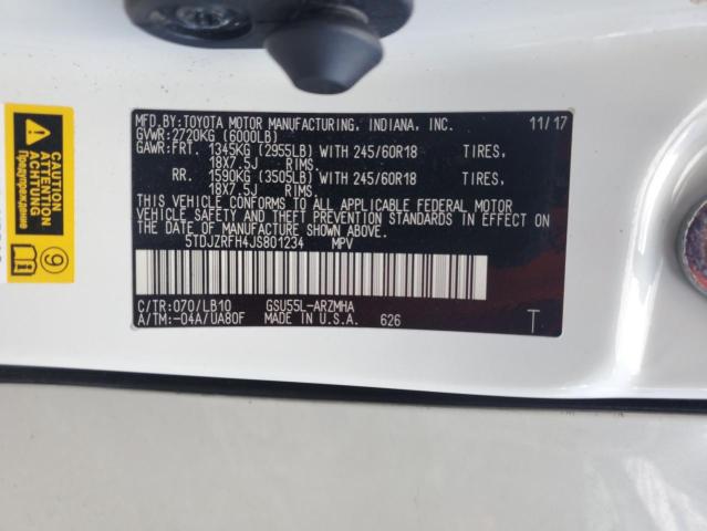 2018 TOYOTA HIGHLANDER 5TDJZRFH4JS801234