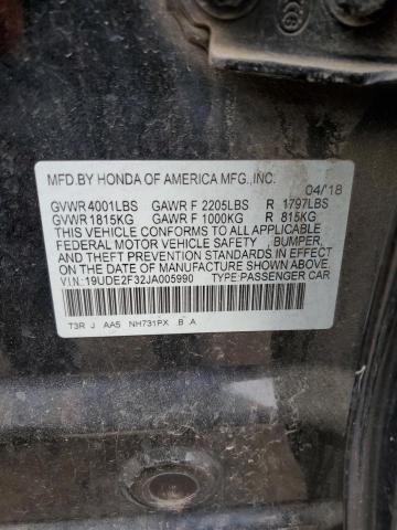2018 ACURA ILX BASE W - 19UDE2F32JA005990
