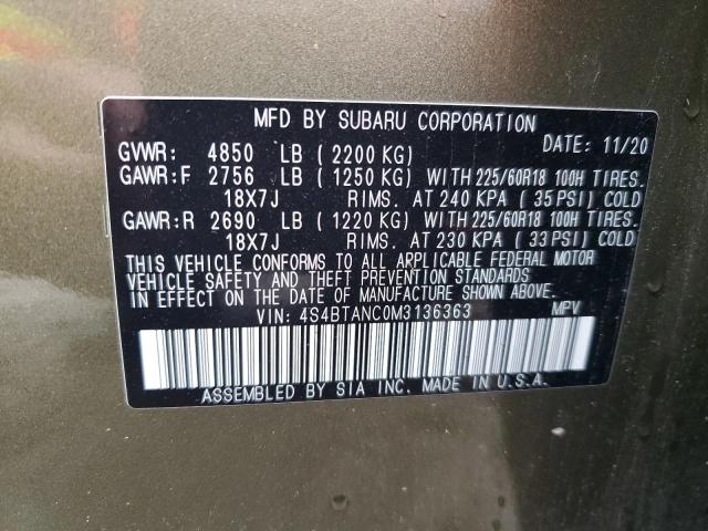 2021 SUBARU OUTBACK LI 4S4BTANC0M3136363