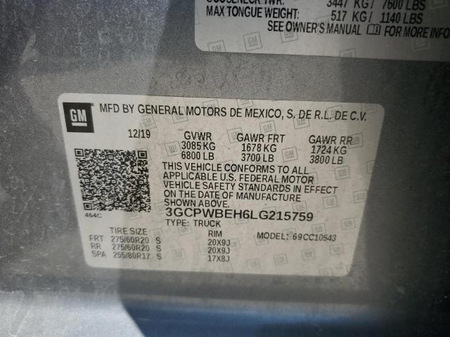 2020 CHEVROLET SILVERADO - 3GCPWBEH6LG215759