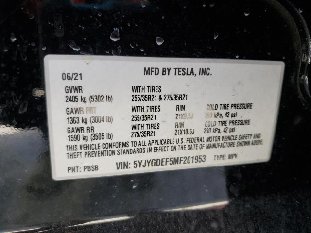 2021 TESLA MODEL Y - 5YJYGDEF5MF201953