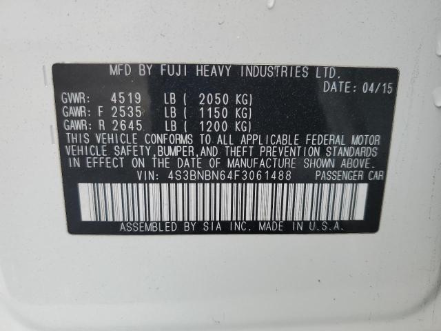 2015 SUBARU LEGACY 2.5 4S3BNBN64F3061488
