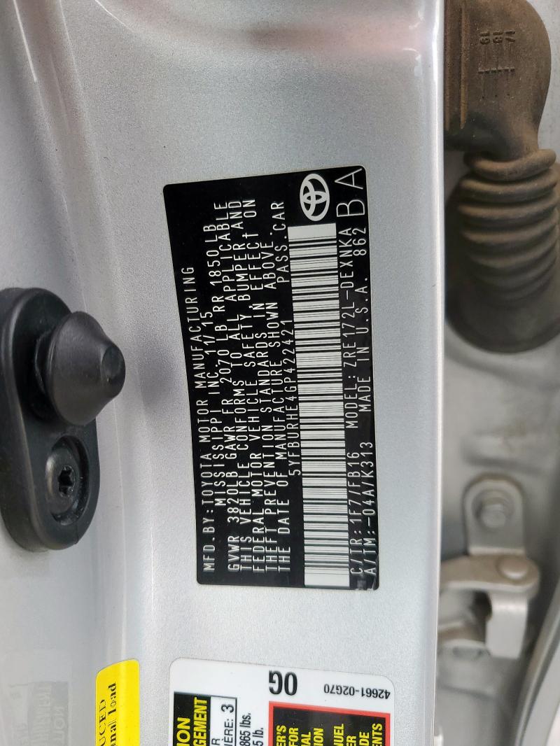2016 TOYOTA COROLLA L - 5YFBURHE4GP422421