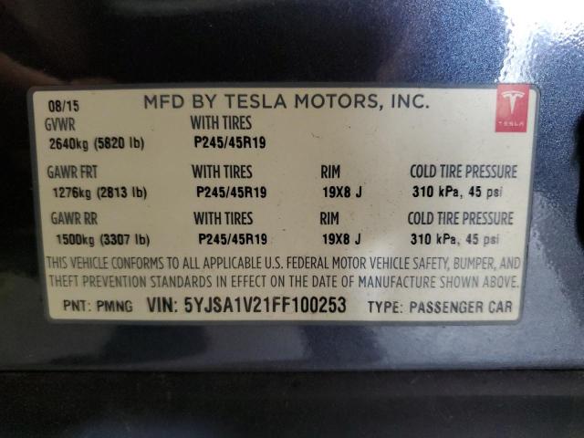 2015 TESLA MODEL S 90 5YJSA1V21FF100253