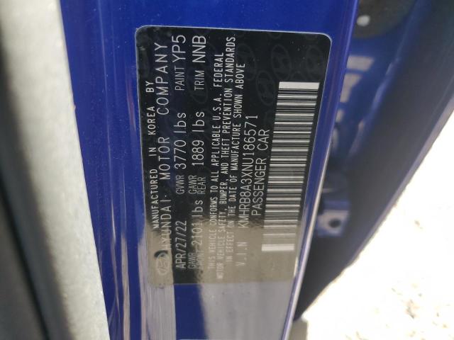 2022 HYUNDAI VENUE SE - KMHRB8A3XNU186571