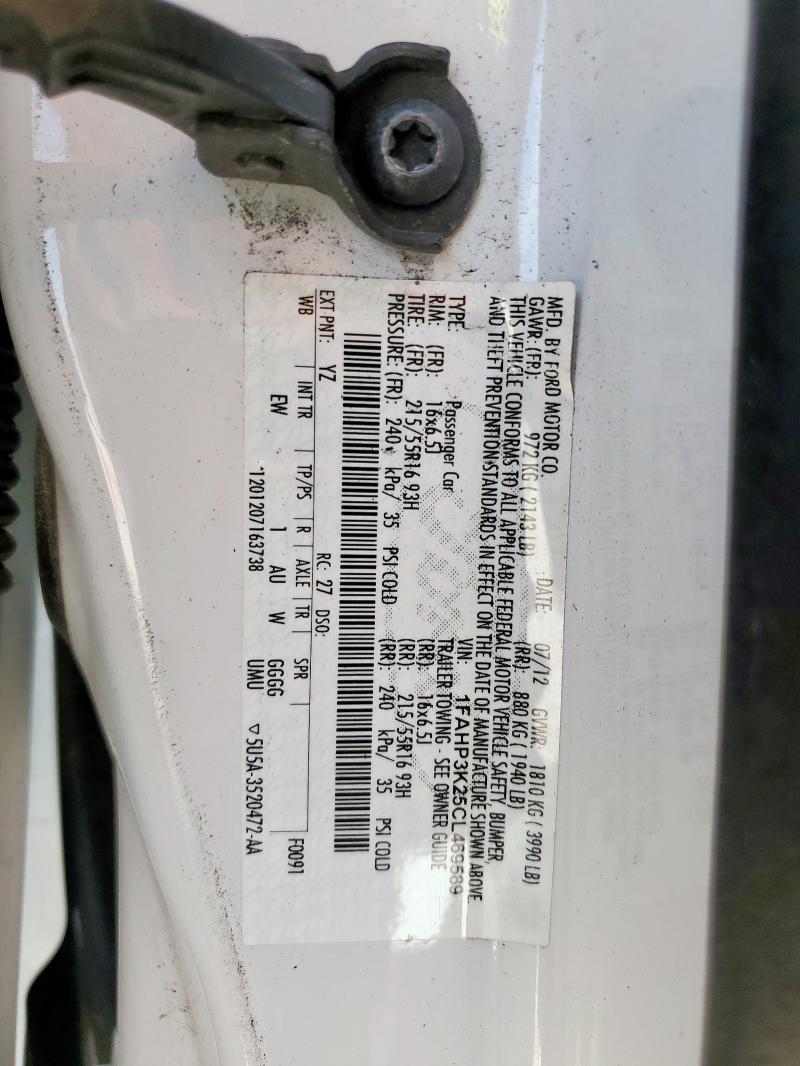 2012 FORD FOCUS SE - 1FAHP3K25CL469589