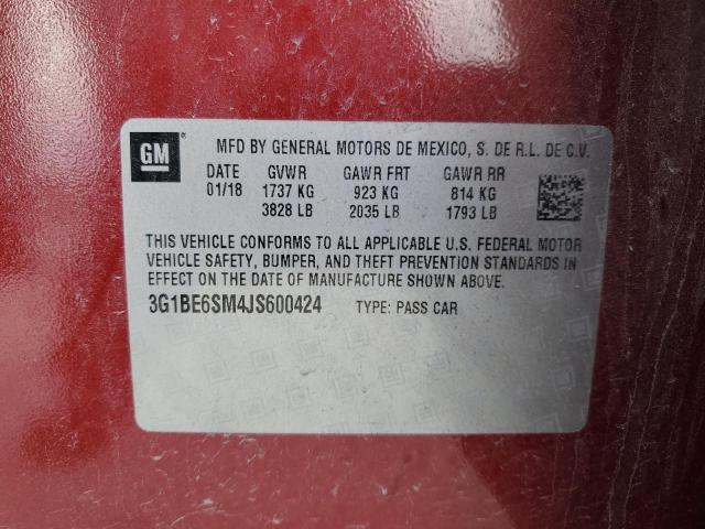 2018 CHEVROLET CRUZE LT - 3G1BE6SM4JS600424