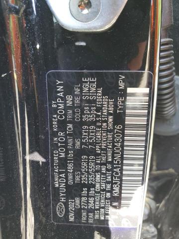 2022 HYUNDAI TUCSON SEL KM8JFCA15NU043076
