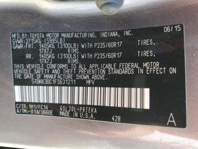 2015 TOYOTA SIENNA LE - 5TDKK3DC1FS631211