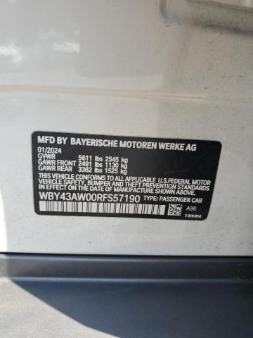 2024 BMW I4 EDRIVE WBY43AW00RFS57190