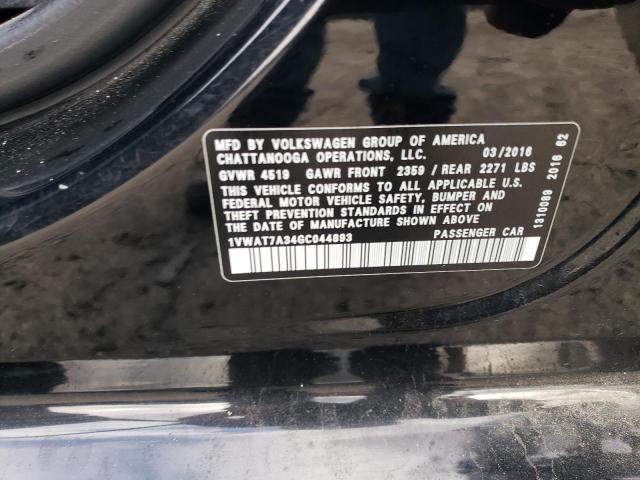 2016 VOLKSWAGEN PASSAT S - 1VWAT7A34GC044893