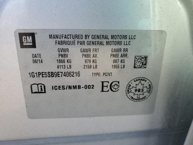 2014 CHEVROLET CRUZE LT - 1G1PE5SB9E7406216