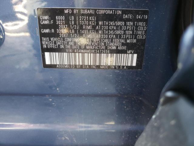 2019 SUBARU ASCENT LIM 4S4WMAMDXK3472656