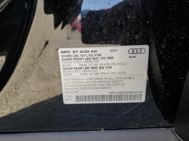 2021 AUDI E-TRON PRE - WA1LABGE2MB032749