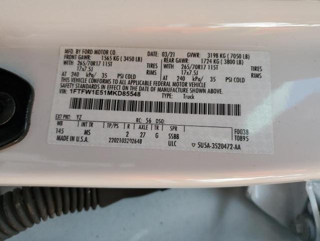 2021 FORD F150 SUPER - 1FTFW1E51MKD85548