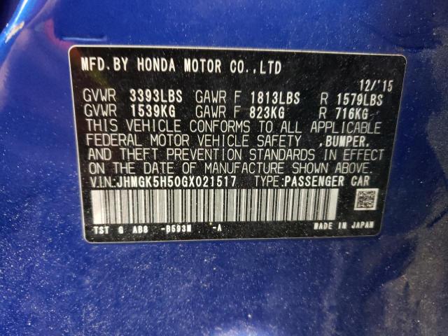 2016 HONDA FIT LX - JHMGK5H50GX021517