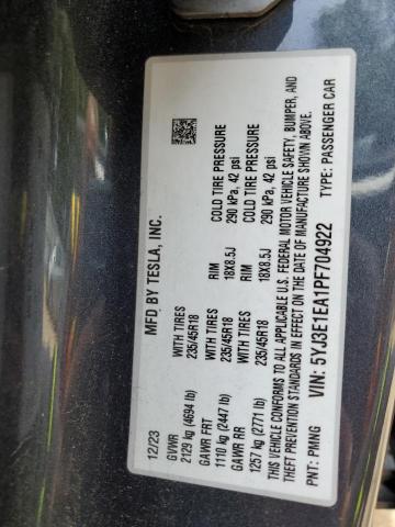 2023 TESLA MODEL 3 - 5YJ3E1EA1PF704922
