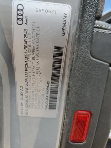 2019 AUDI S4 PRESTIG WAUC4AF41KA069243