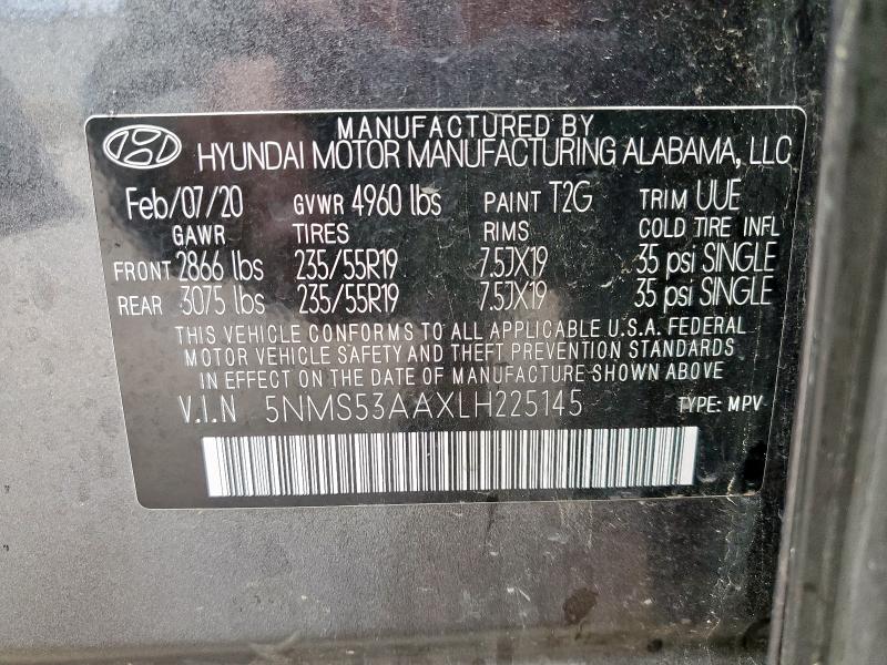 2020 HYUNDAI SANTA FE L - 5NMS53AAXLH225145