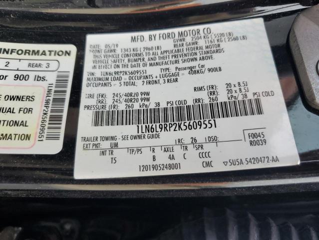 2019 LINCOLN CONTINENTA 1LN6L9RP2K5609551