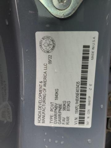 2022 HONDA CIVIC SPOR - 19XFL1H8XNE403435
