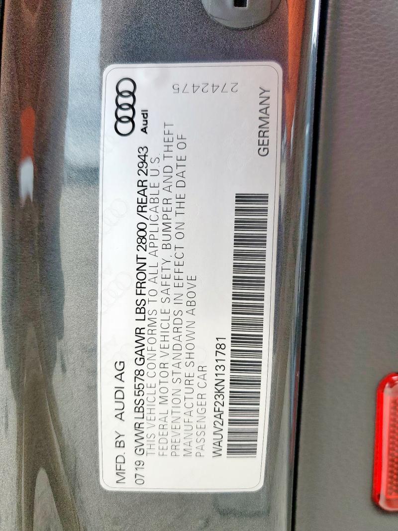 2019 AUDI A7 PRESTIG WAUV2AF23KN131781