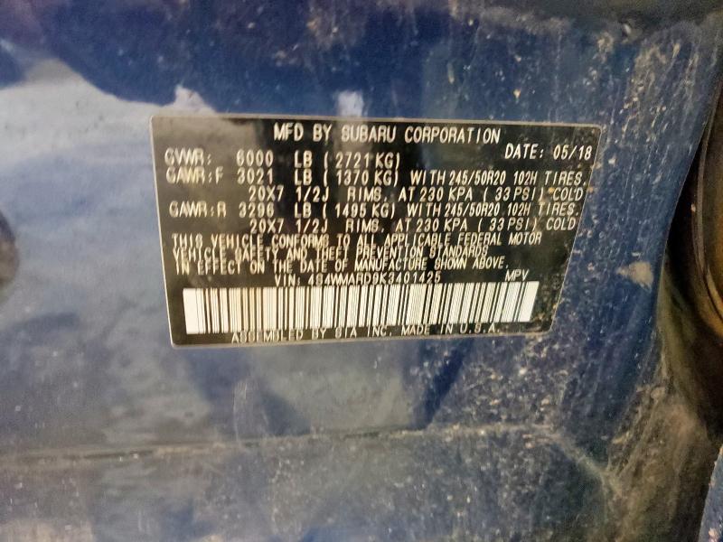 2019 SUBARU ASCENT TOU 4S4WMARD9K3401425
