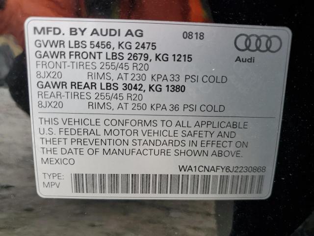 2018 AUDI Q5 PRESTIG WA1CNAFY6J2230868