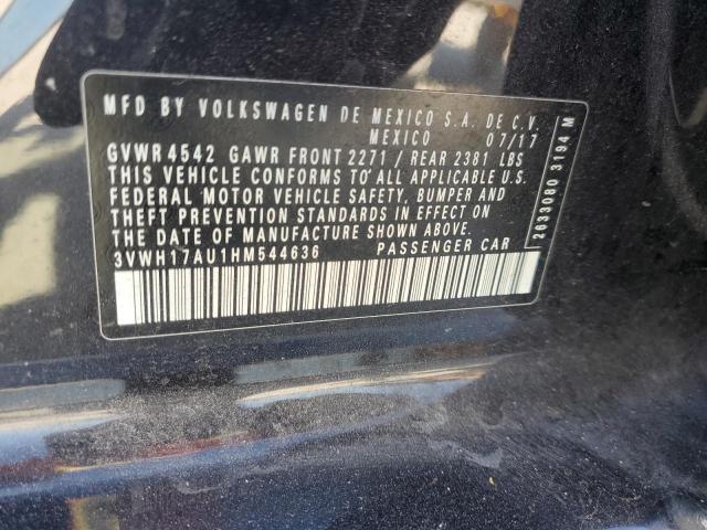 2017 VOLKSWAGEN GOLF ALLTR 3VWH17AU1HM544636
