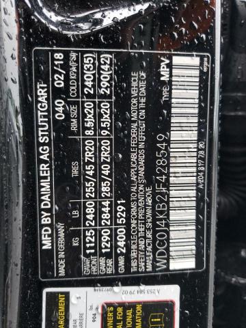 2018 MERCEDES-BENZ GLC COUPE WDC0J4KB2JF428549