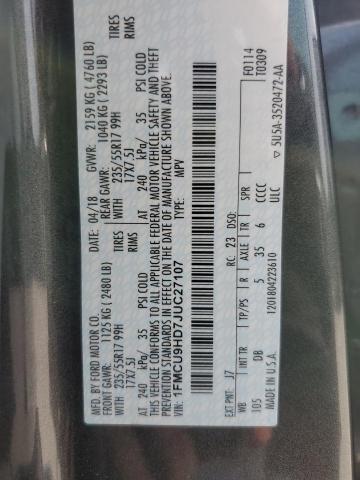 2018 FORD ESCAPE SEL - 1FMCU9HD7JUC27107