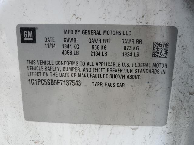 2015 CHEVROLET CRUZE LT 1G1PC5SB5F7137543
