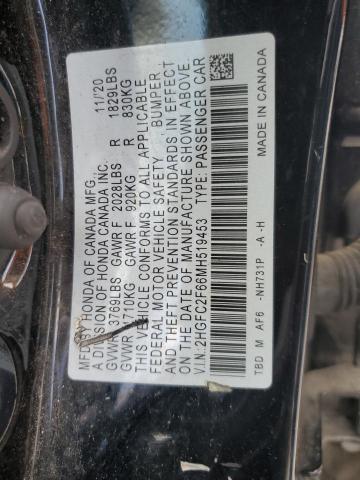 2021 HONDA CIVIC LX - 2HGFC2F66MH519453