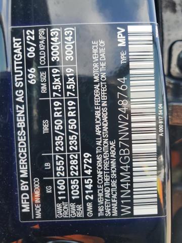 2022 MERCEDES-BENZ GLB 250 - W1N4M4GB7NW248764