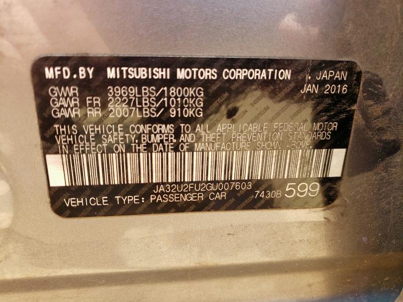 2016 MITSUBISHI LANCER ES JA32U2FU2GU007603
