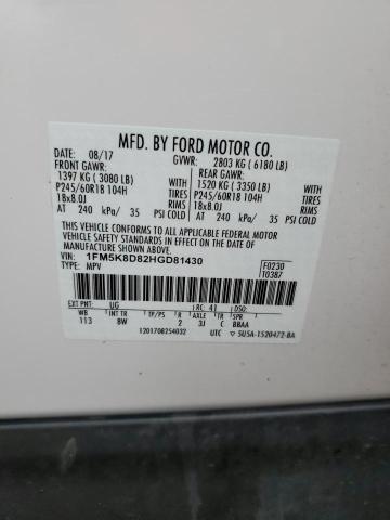2017 FORD EXPLORER X - 1FM5K8D82HGD81430
