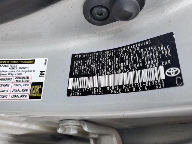 2021 TOYOTA COROLLA SE - 5YFS4MCE6MP075342