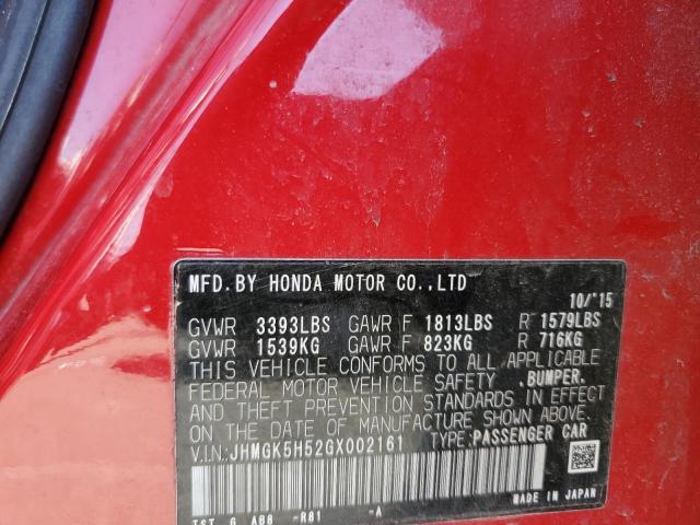 2016 HONDA FIT LX JHMGK5H52GX002161
