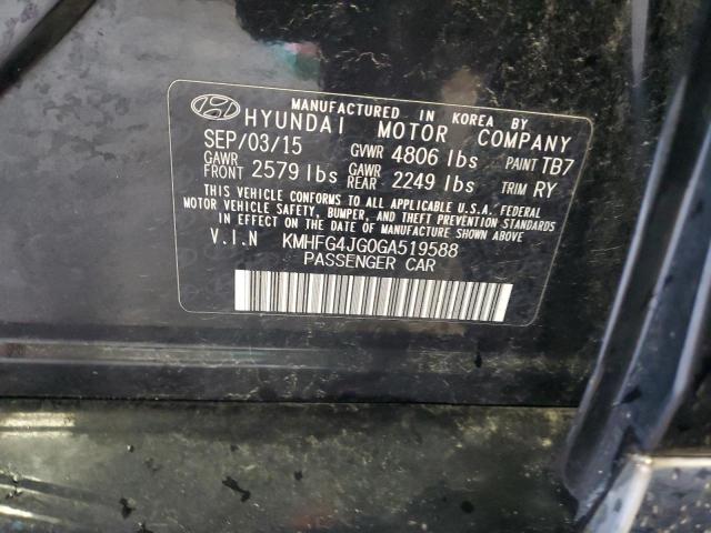 2016 HYUNDAI AZERA KMHFG4JG0GA519588