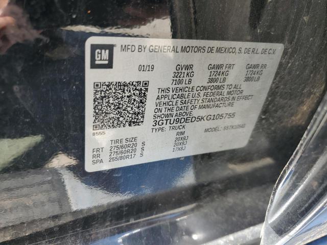 2019 GMC SIERRA K15 - 3GTU9DED5KG105755