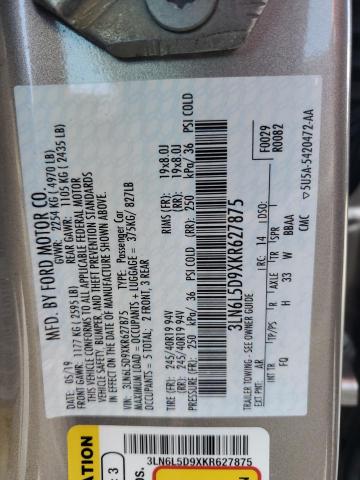 2019 LINCOLN MKZ RESERV - 3LN6L5D9XKR627875
