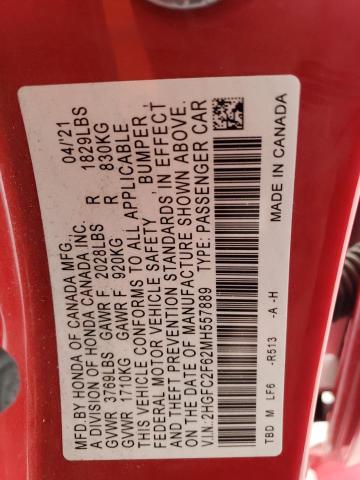 2021 HONDA CIVIC LX - 2HGFC2F62MH557889